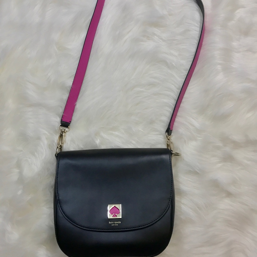 KATE SPADE black/fuchsia pink crossbody bag!